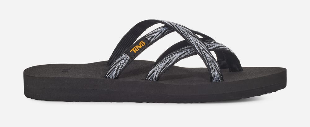 Teva Olowahu Women's Flip Flops Black / White | Australia-1957